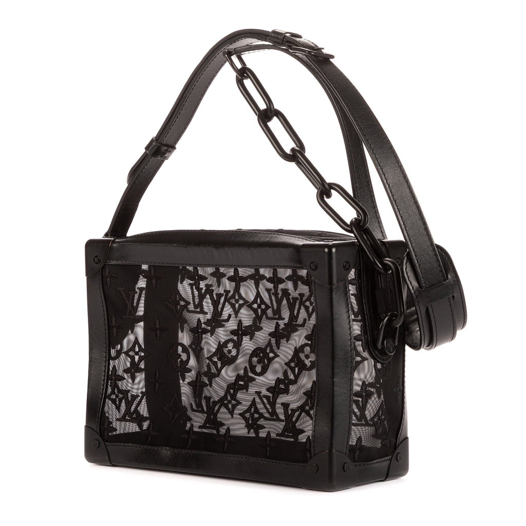 Bolso de hombro Soft Trunk Malla Colección 2019 Monograma bordado negro