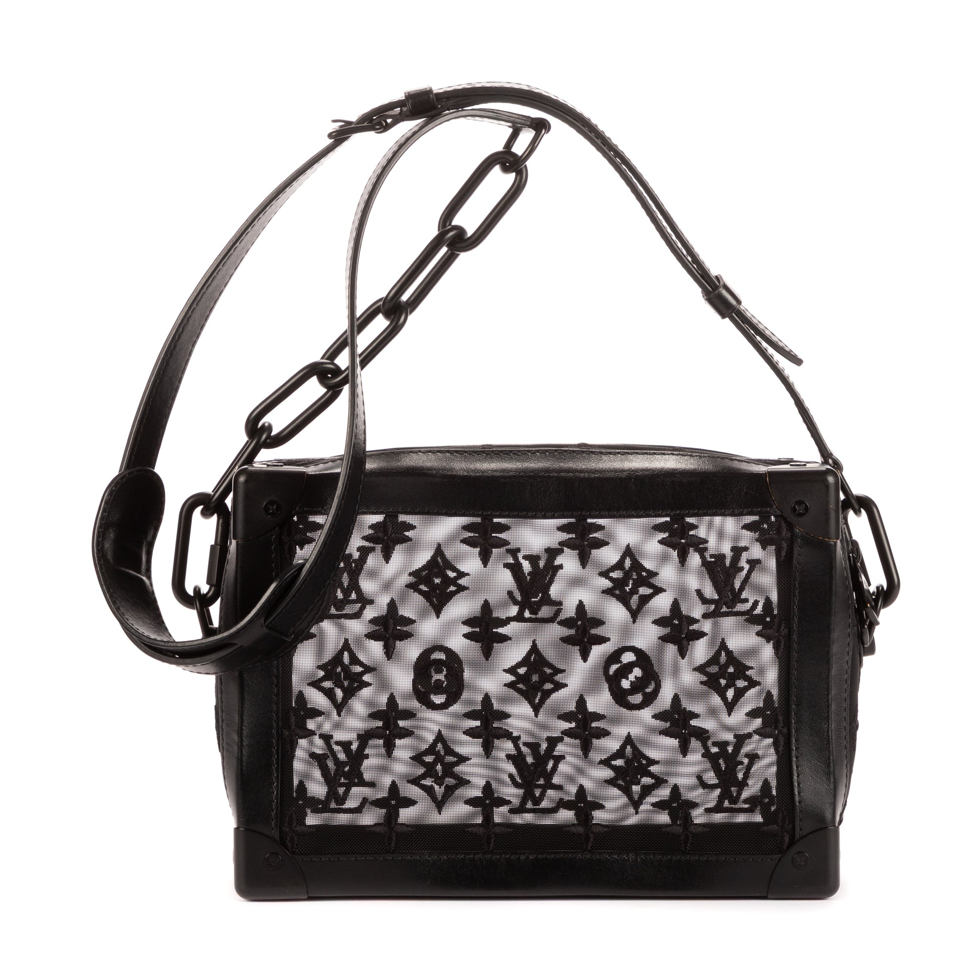 Shoulder Bag Soft Trunk Mesh 2019 Collection Black Embroidery Monogram
