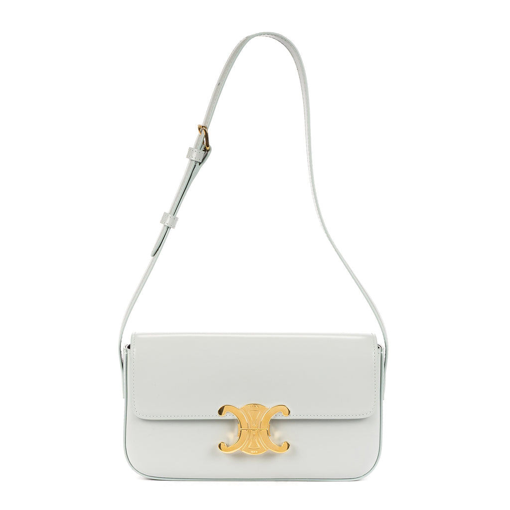 Shoulder Bag Teen Triomphe Azul Grey Smooth Leather