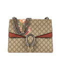 Bolso de hombro Blooms Dionysus mediano de lona revestida Supreme beige con estampado Blooms