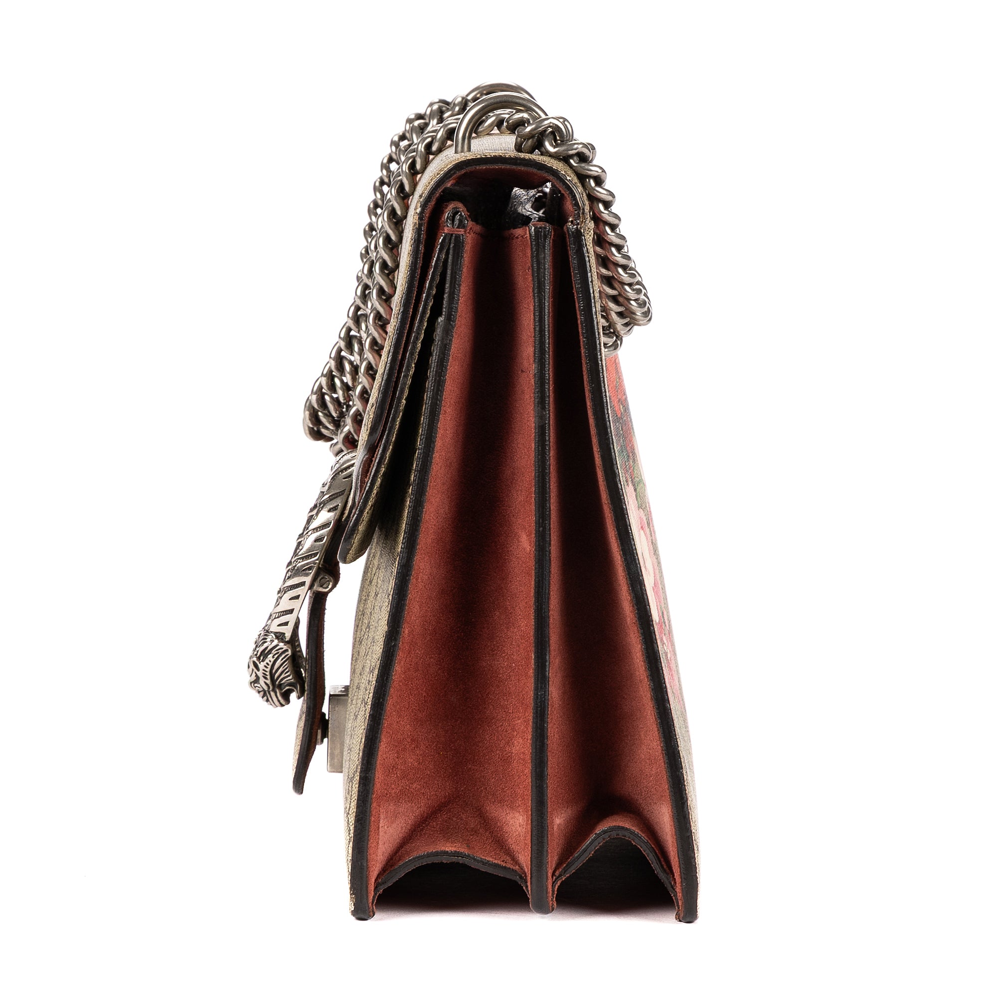 Bolso de hombro Blooms Dionysus mediano de lona revestida Supreme beige con estampado Blooms