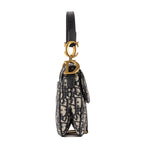 Bolso de mano Saddle Mini oblicuo azul marino de lona Diorissimo Oblique