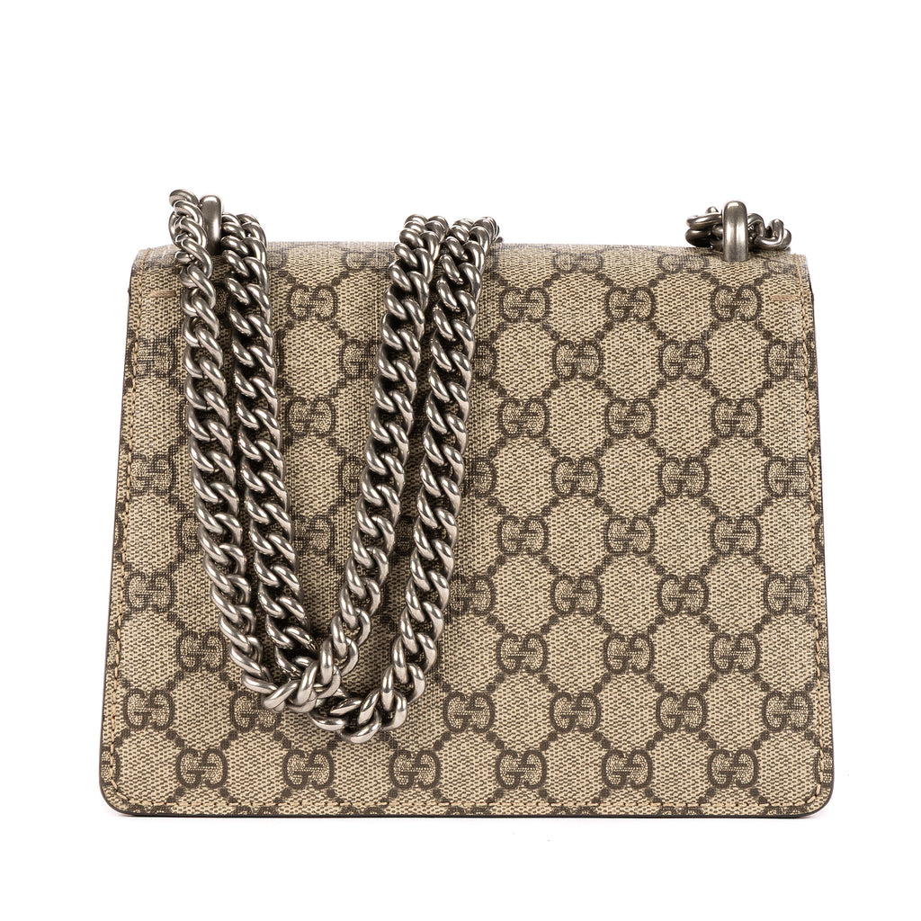 Bolso de hombro Dionysus Mini Lona revestida Supreme Beige/Piel de ante