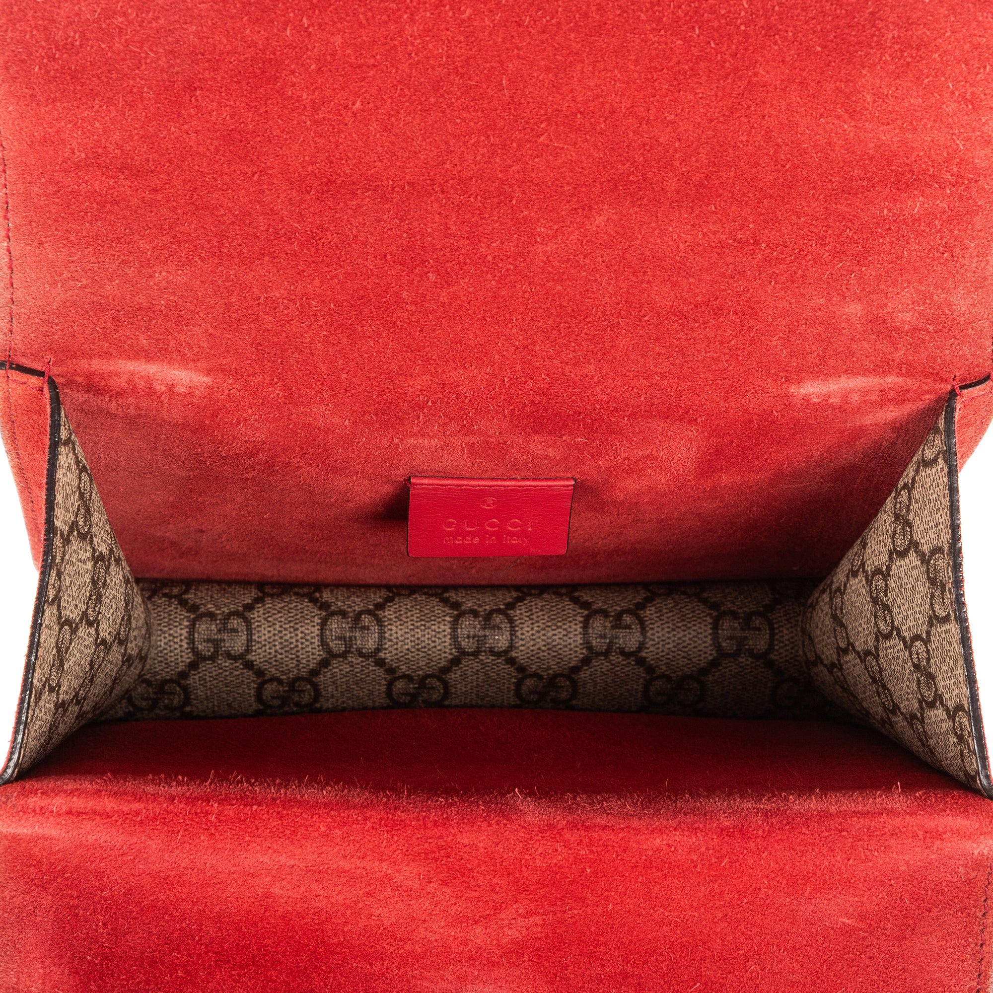 Bolso de hombro Dionysus Mini Lona revestida Supreme Beige/Piel de ante