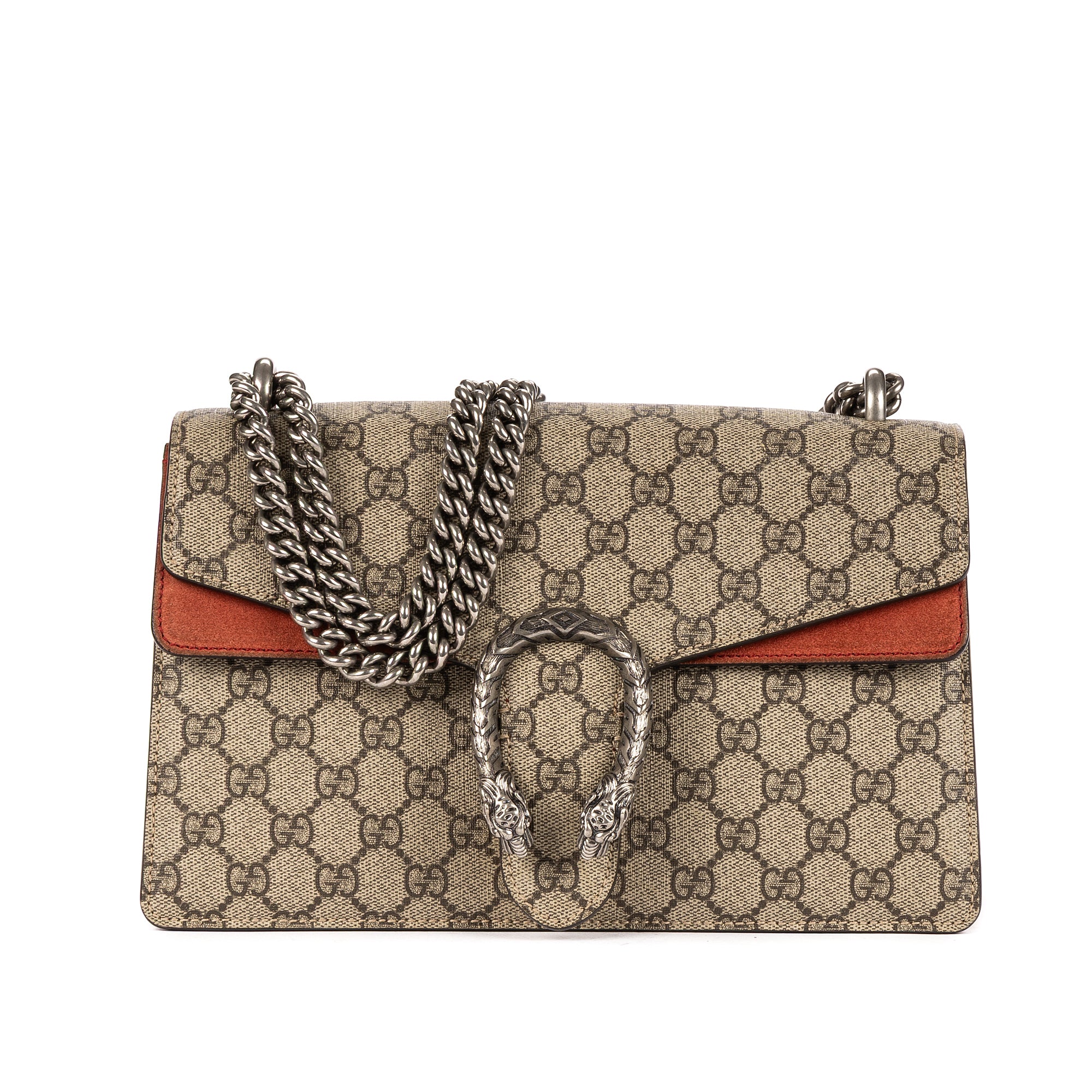 Bolso de Hombro Dionysus Pequeño Lona Revestida Supreme Beige/Piel de Ante