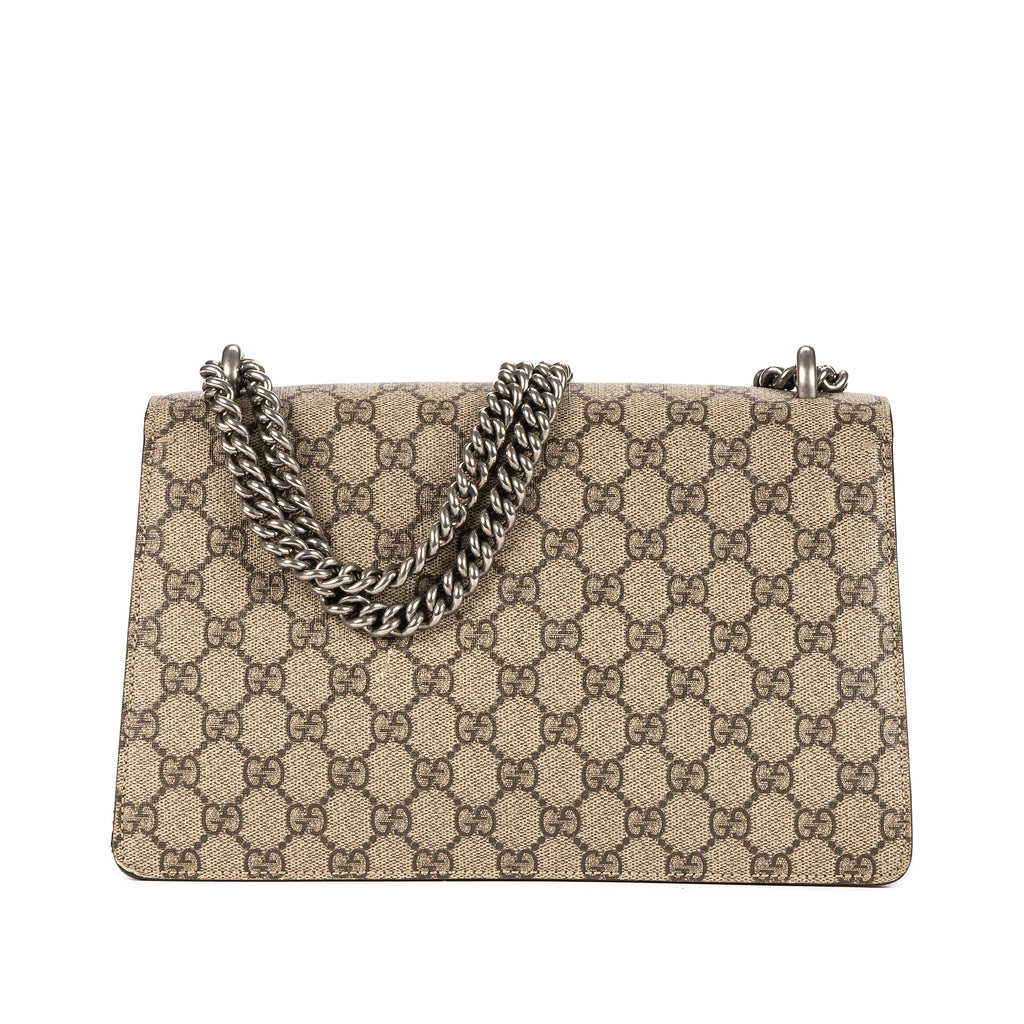 Bolso de Hombro Dionysus Pequeño Lona Revestida Supreme Beige/Piel de Ante