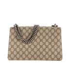 Bolso de Hombro Dionysus Pequeño Lona Revestida Supreme Beige/Piel de Ante