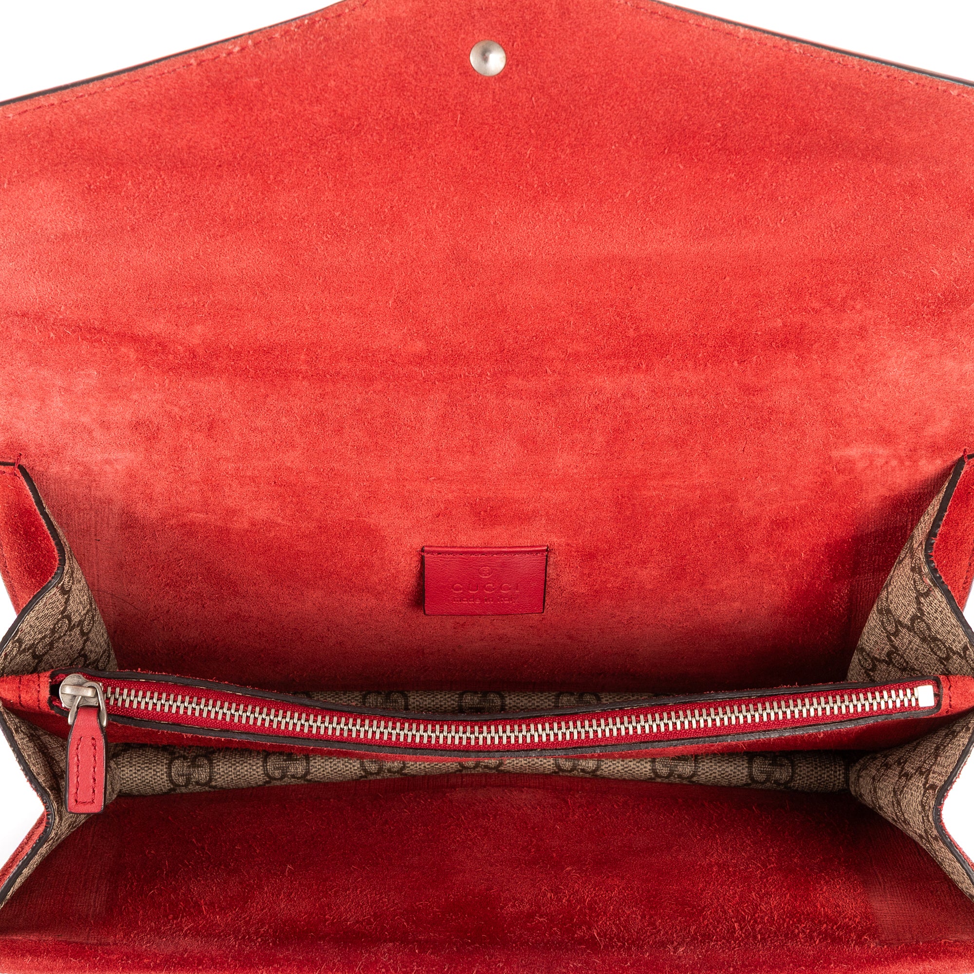 Bolso de Hombro Pequeño Dionysus Lona Estampada Suprema Beige/Piel de Ante