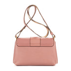 Bandolera The Buckle de piel lisa de grano suave rosa