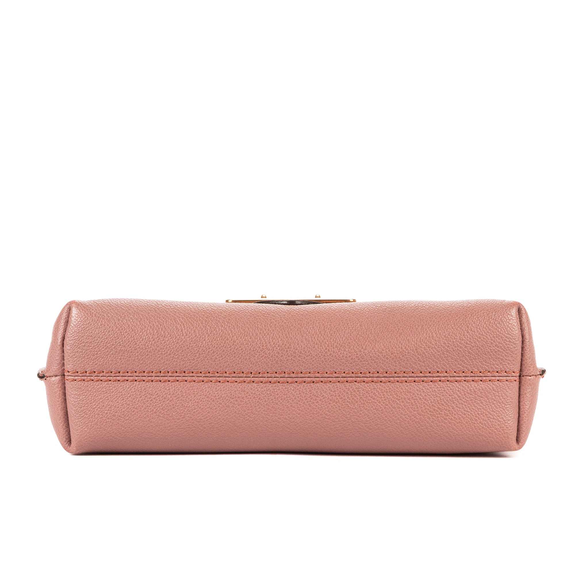 Bandolera The Buckle de piel lisa de grano suave rosa