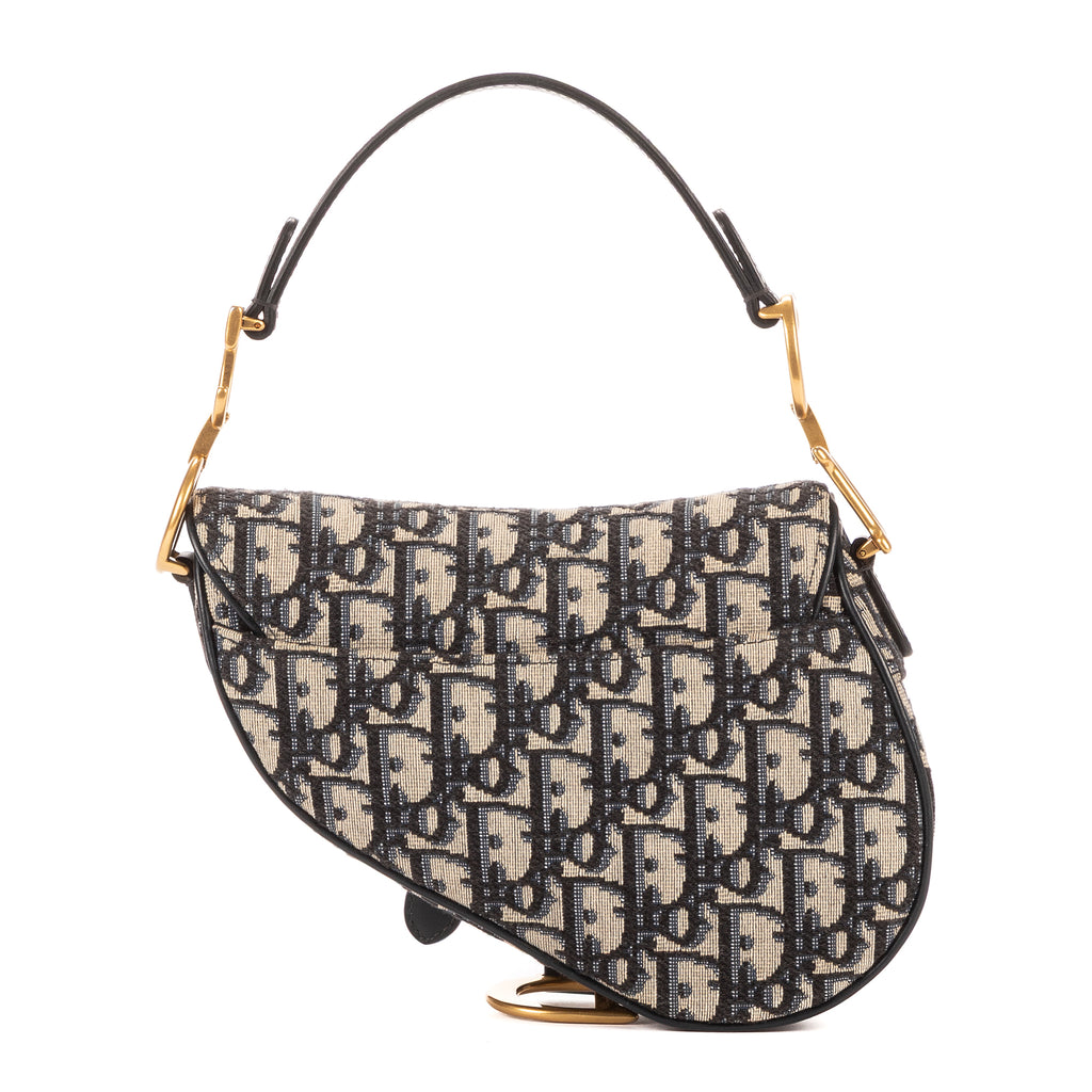 Bandolera Oblique Saddle Mini Lona Oblique Diorissimo Azul Marino