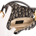 Bandolera Oblique Saddle Mini Lona Oblique Diorissimo Azul Marino