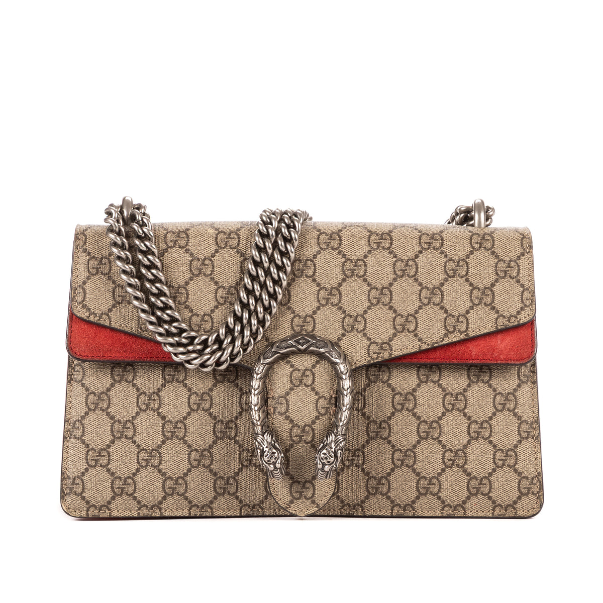 Shoulder Bag Dionysus Small Beige Supreme Coated Canvas/Suede Leather