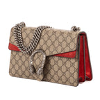 Shoulder Bag Dionysus Small Beige Supreme Coated Canvas/Suede Leather
