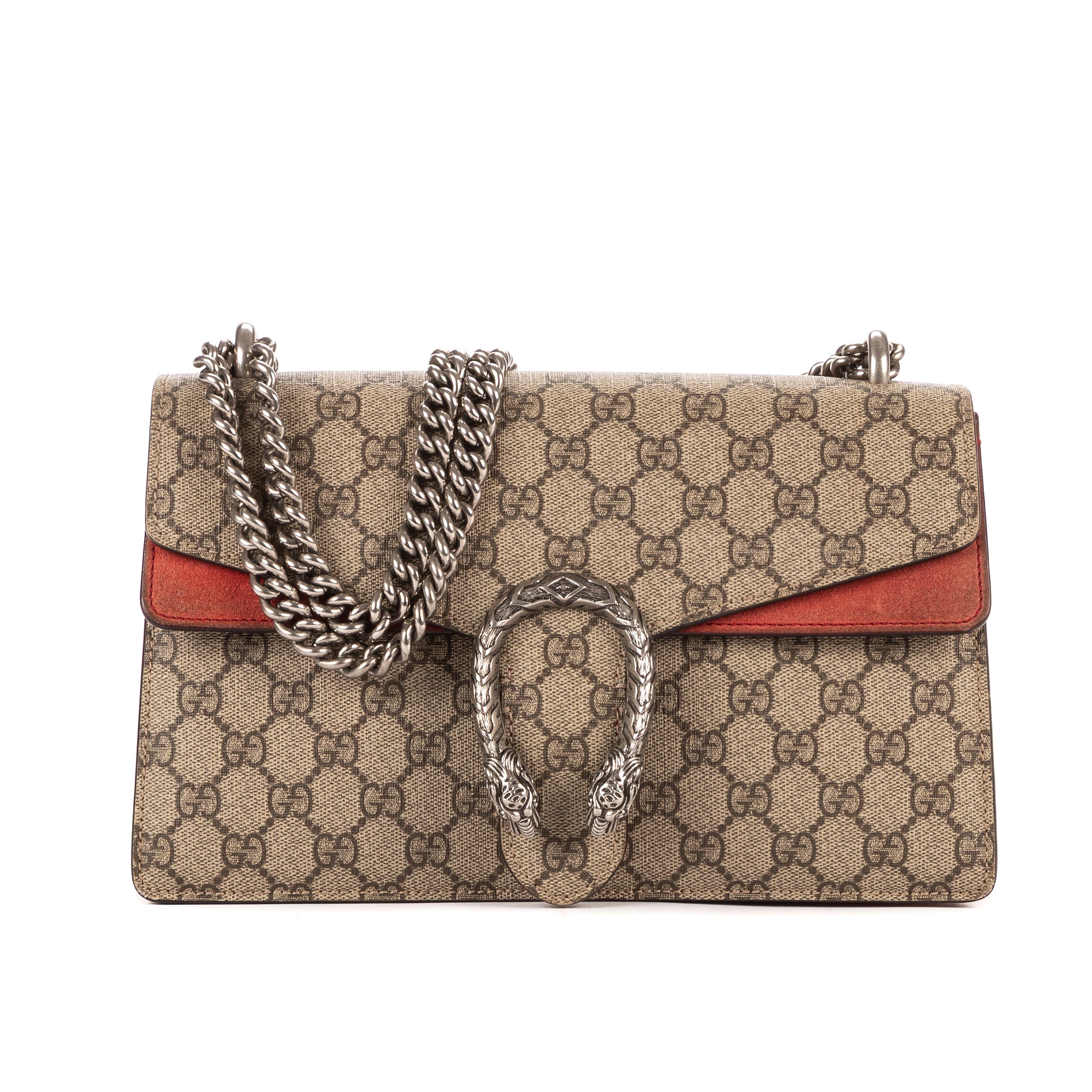 Bolso de Hombro Dionysus Pequeño Lona Revestida Supreme Beige/Piel de Ante
