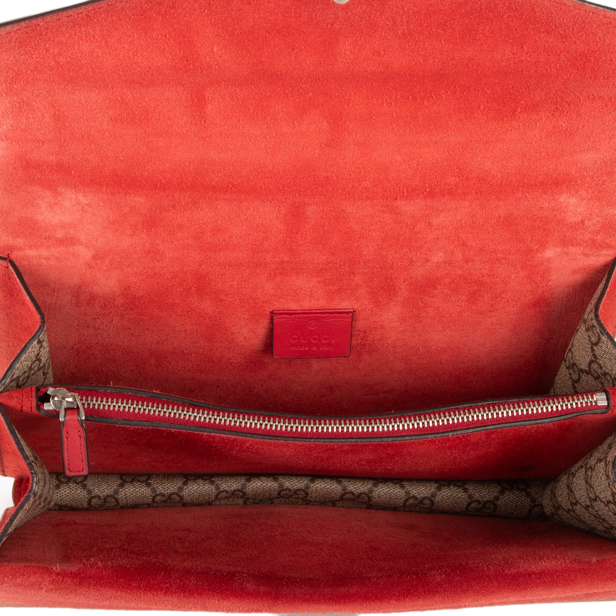 Bolso de Hombro Dionysus Pequeño Lona Revestida Supreme Beige/Piel de Ante