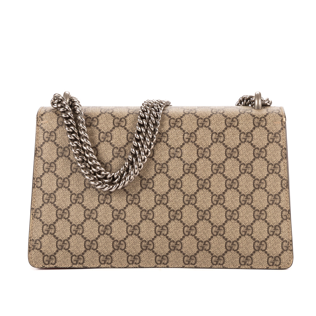 Bolso de Hombro Dionysus Pequeño Lona Revestida Supreme Beige/Piel de Ante