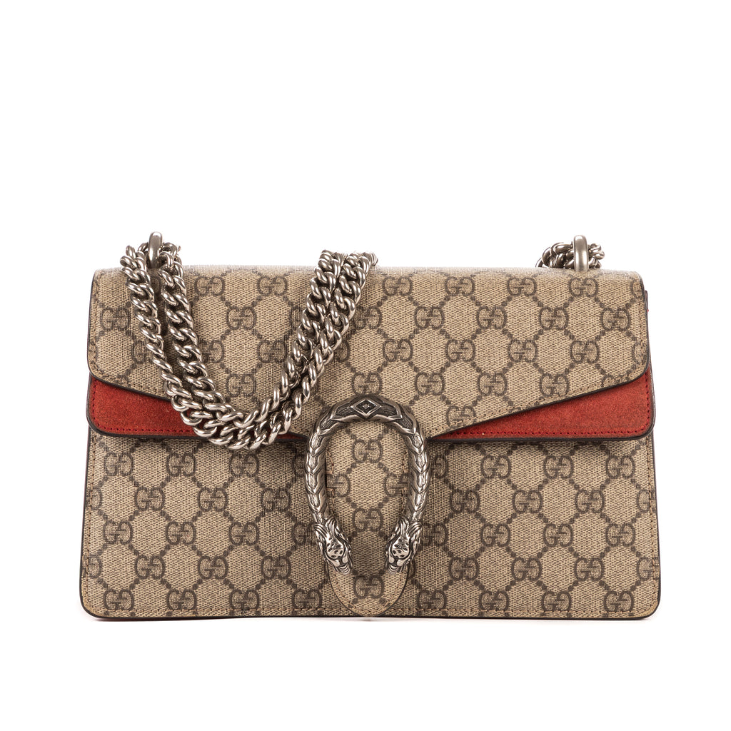 Bolso de Hombro Dionysus Pequeño Lona Revestida Supreme Beige/Piel de Ante