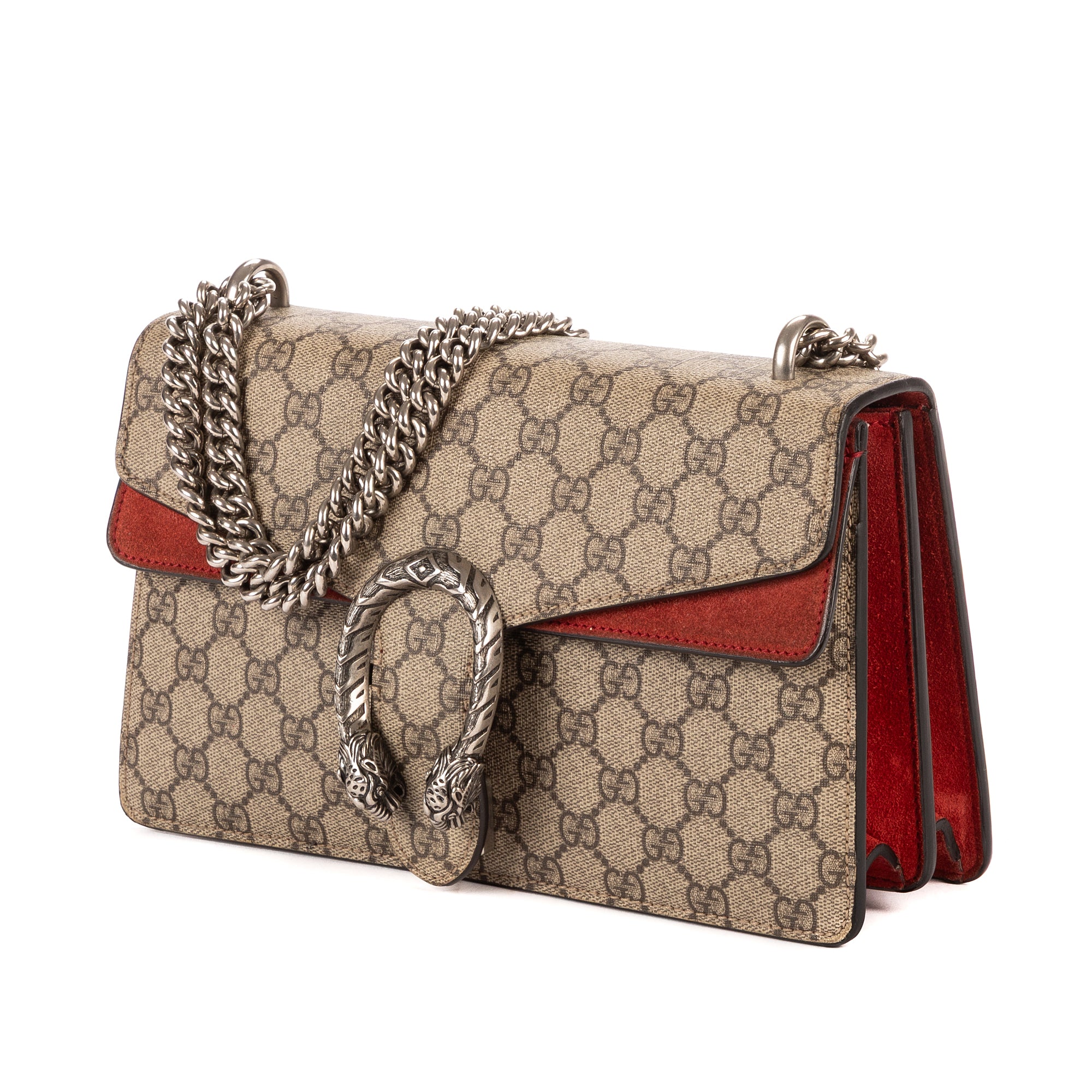 Bolso de Hombro Dionysus Pequeño Lona Revestida Supreme Beige/Piel de Ante