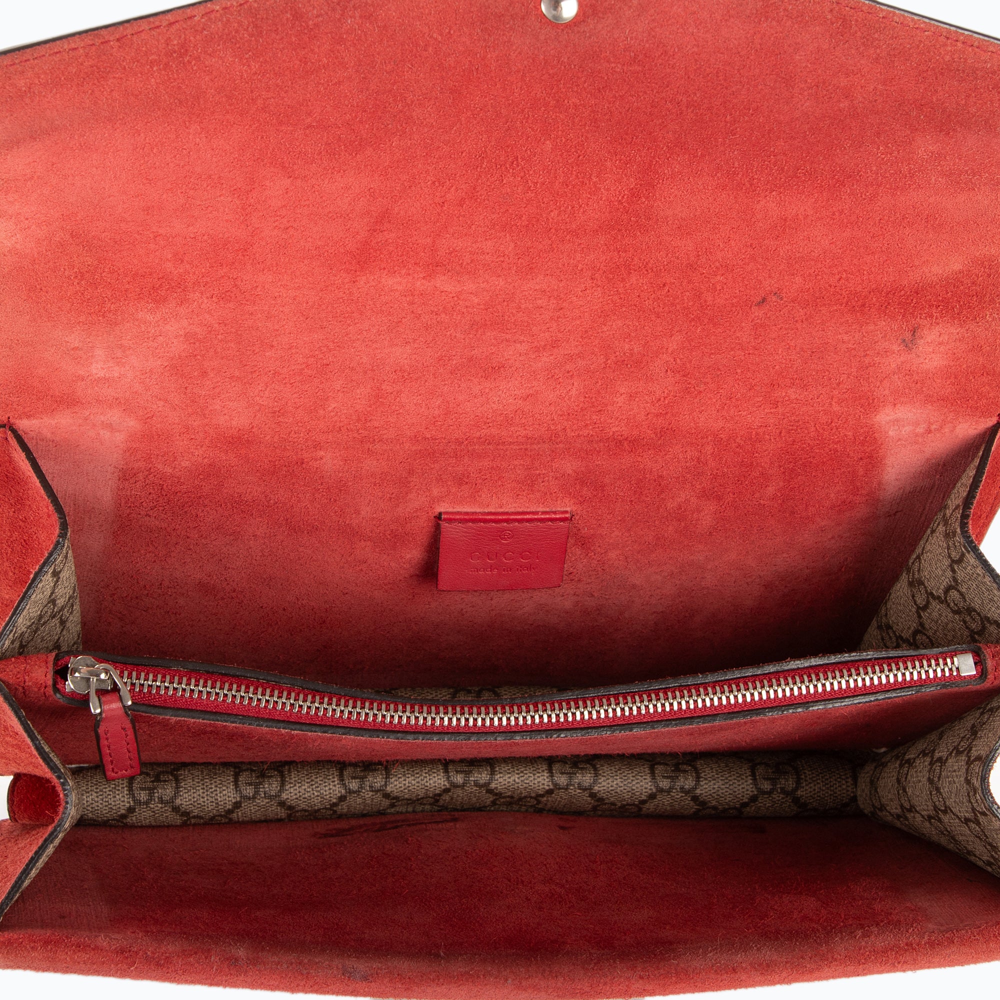 Bolso de Hombro Dionysus Pequeño Lona Revestida Supreme Beige/Piel de Ante