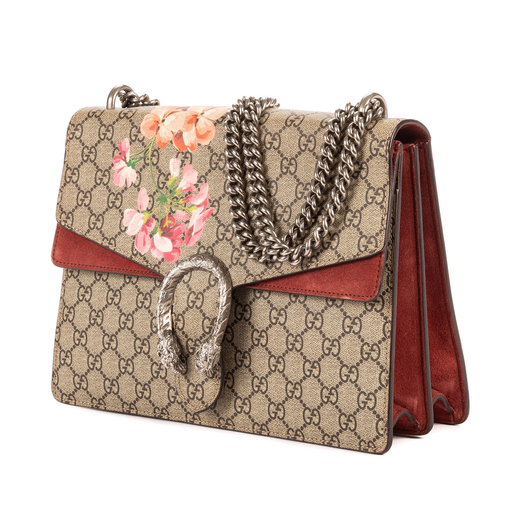 Bolso al hombro Blooms Dionysus mediano de lona revestida Supreme beige Blooms