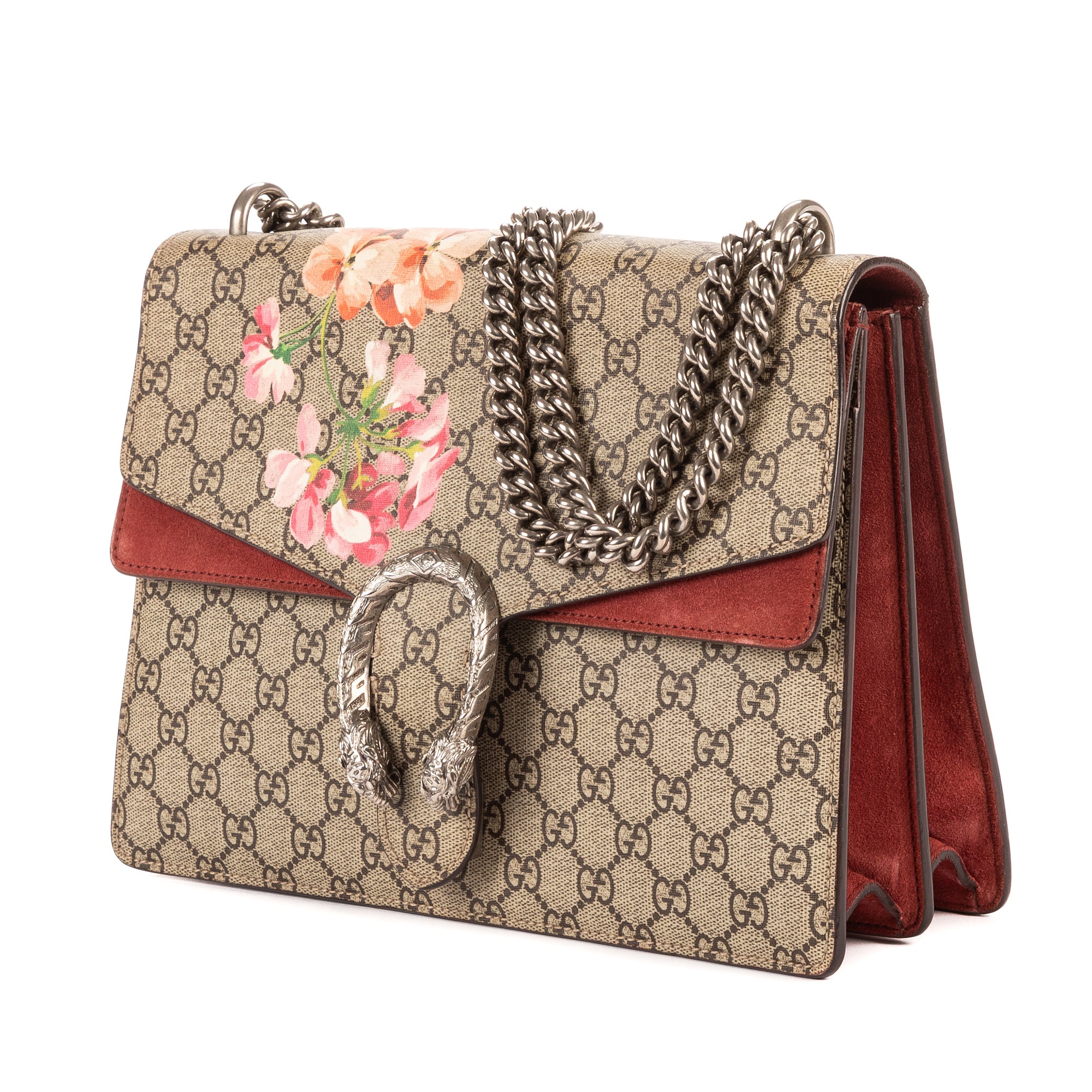 Bolso al hombro Blooms Dionysus mediano de lona revestida Supreme beige Blooms
