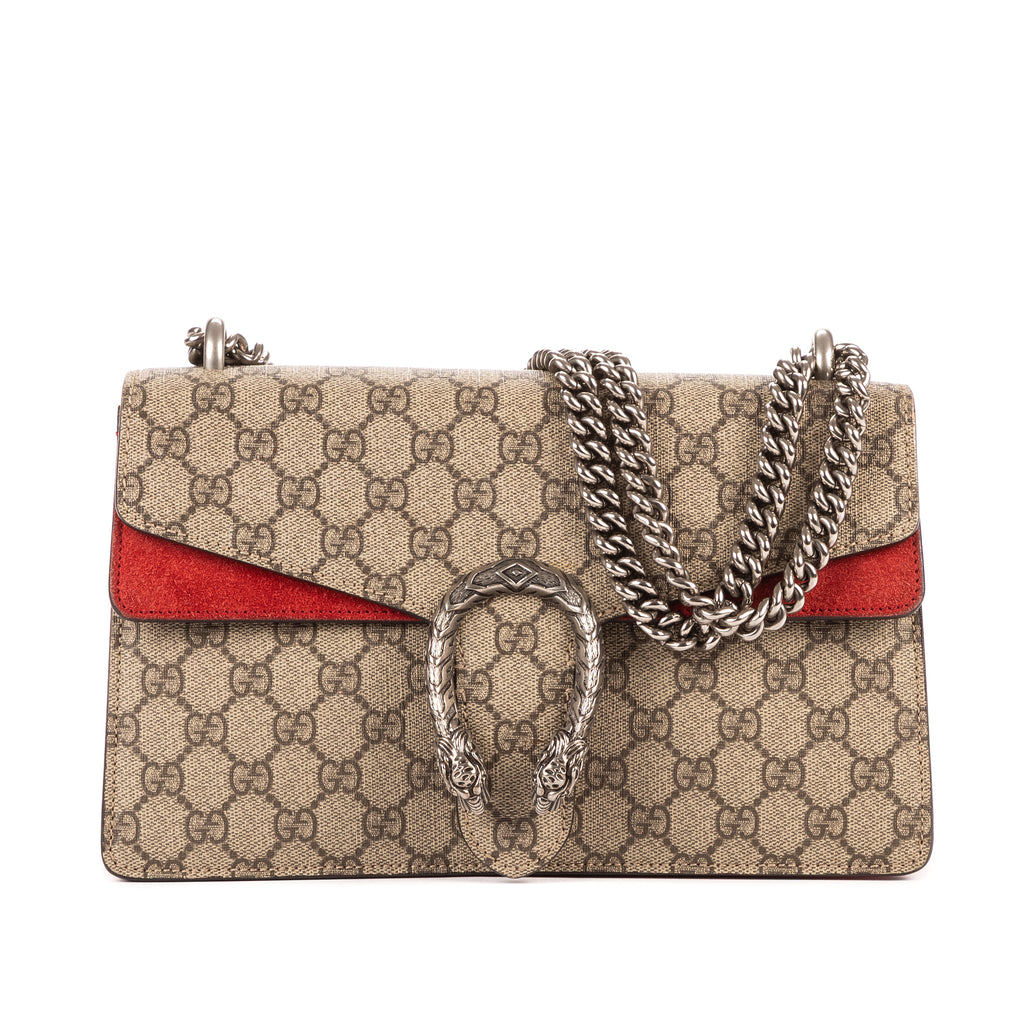 Bolso de Hombro Pequeño Dionysus Lona Revestida Supreme Beige/Piel de Ante