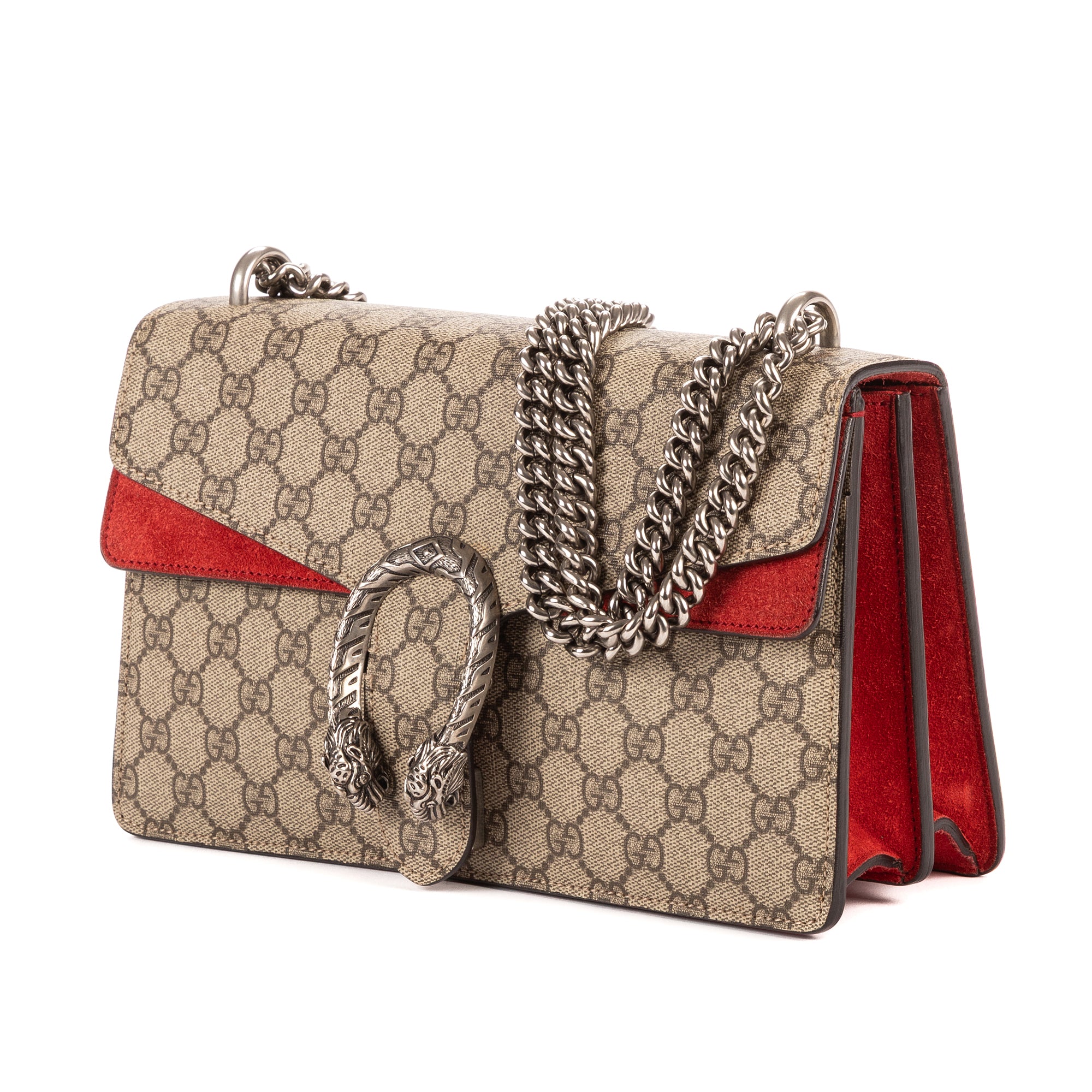 Bolso de Hombro Pequeño Dionysus Lona Revestida Supreme Beige/Piel de Ante