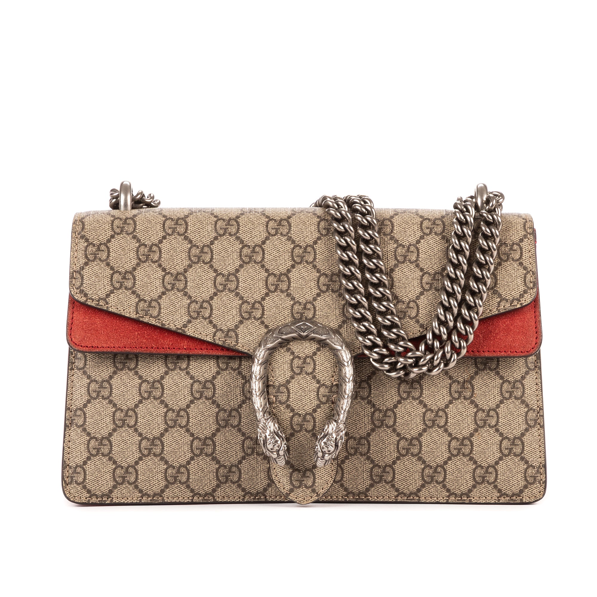 Bolso de hombro Dionysus Pequeño Lona Revestida Supreme Beige/Piel de Ante