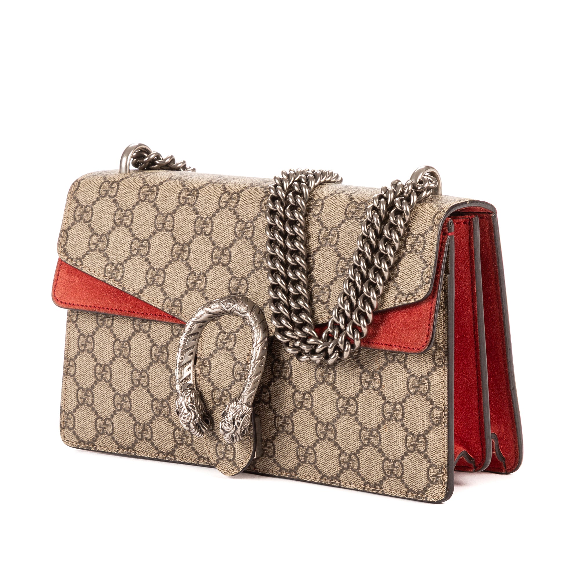 Bolso de hombro Dionysus Pequeño Lona Revestida Supreme Beige/Piel de Ante
