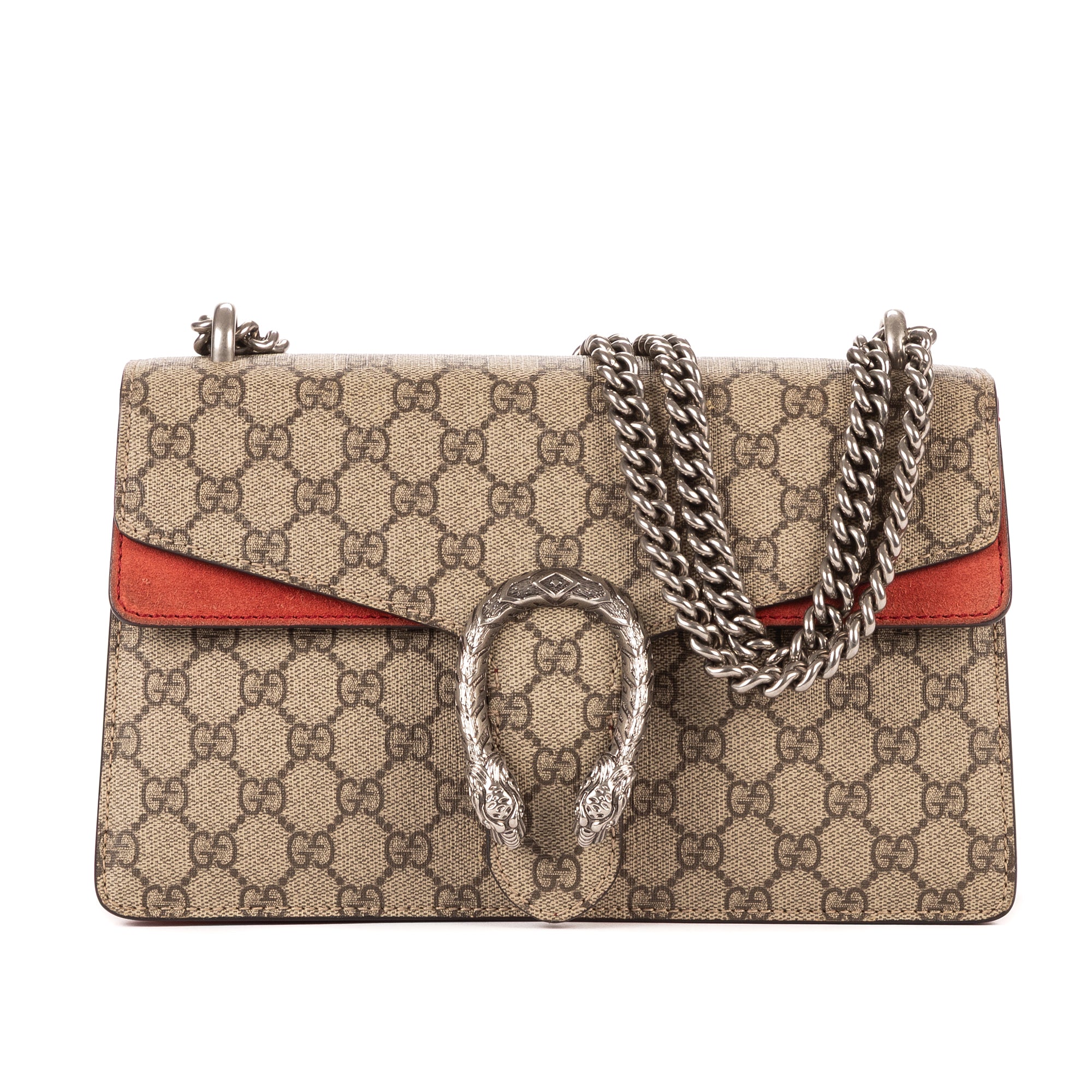 Bolso de Hombro Dionysus Pequeño Lona Revestida Supreme Beige/Piel de Ante