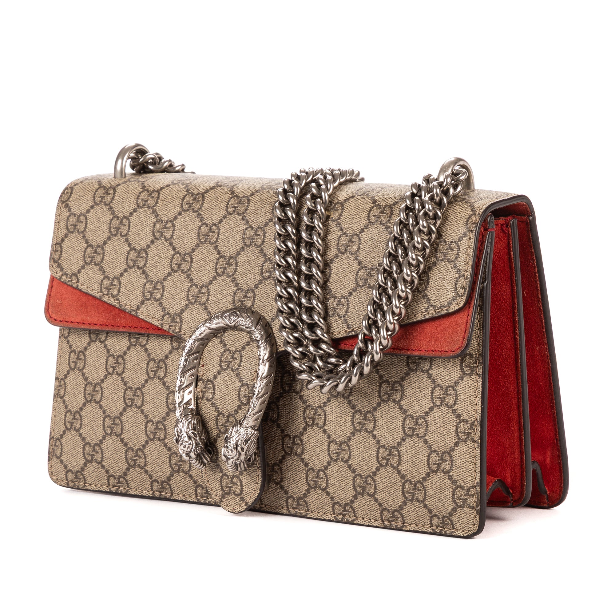 Bolso de Hombro Dionysus Pequeño Lona Revestida Supreme Beige/Piel de Ante