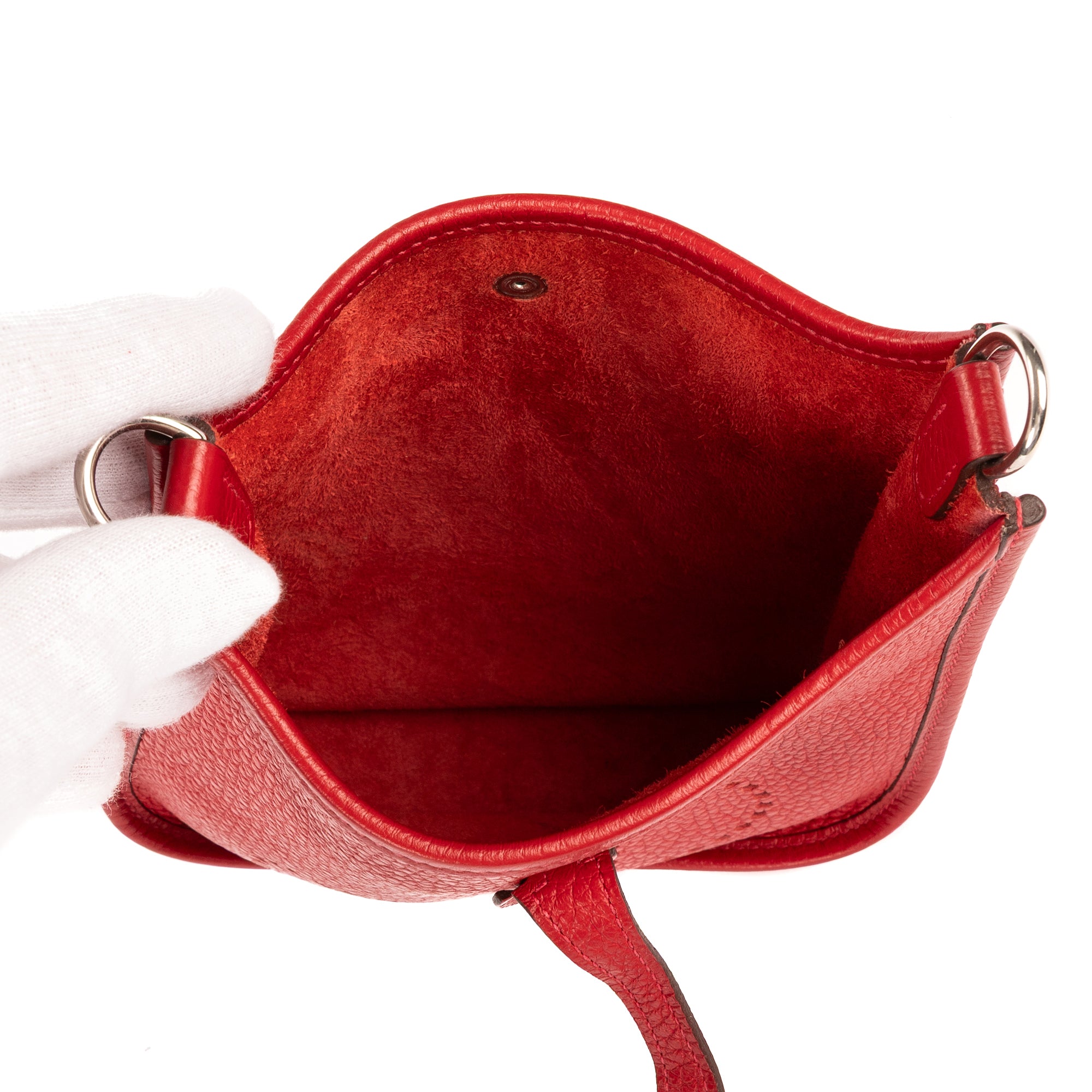 Bolso de Hombro Evelyne Mini Piel Taurillon Clemence Roja