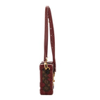 Shoulder Bag Petite Malle Small Burgundy Monogram Canvas With Smooth Leather Trim