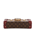 Shoulder Bag Petite Malle Small Burgundy Monogram Canvas With Smooth Leather Trim