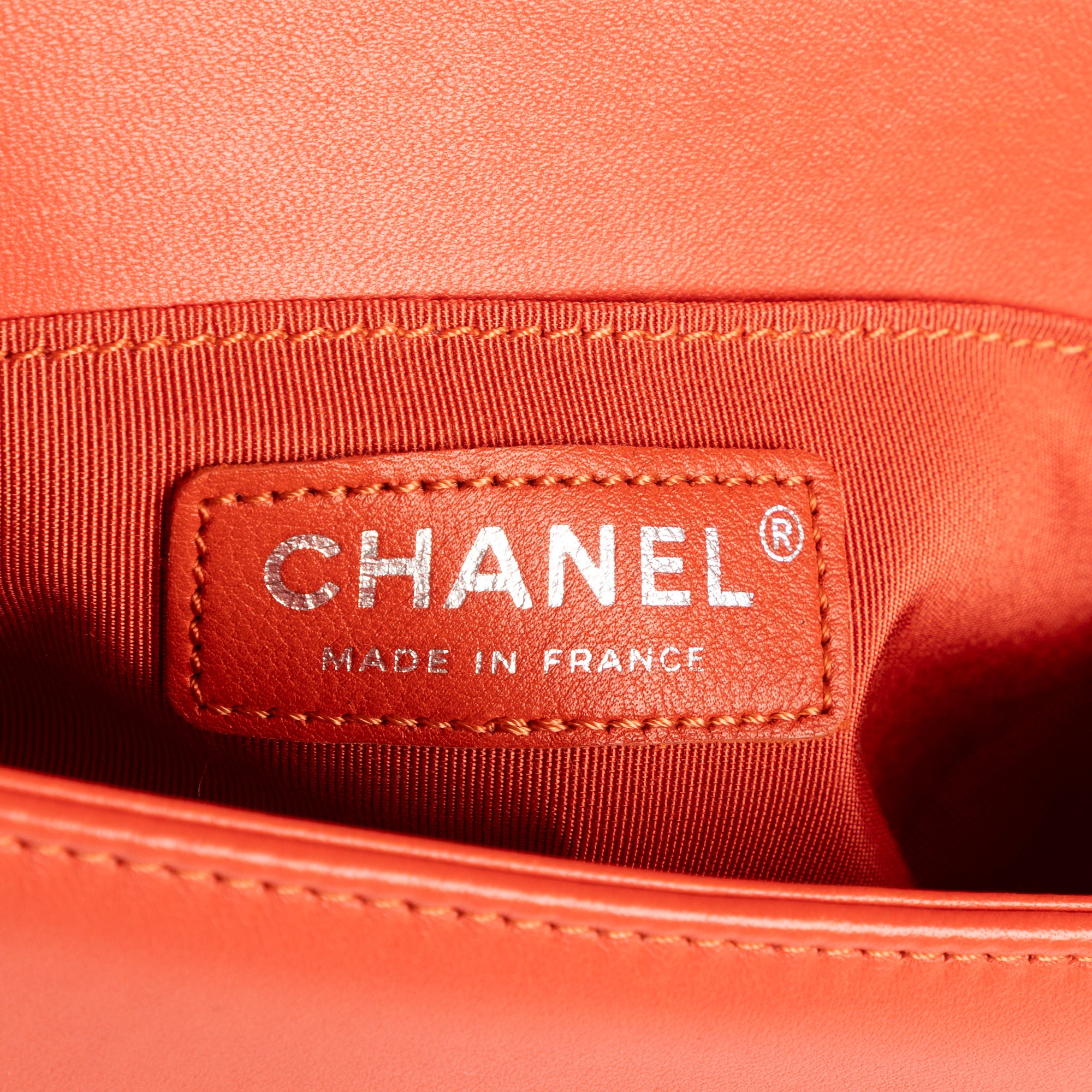 Shoulder Bag Boy Flap Coral Orange Tweed Canvas