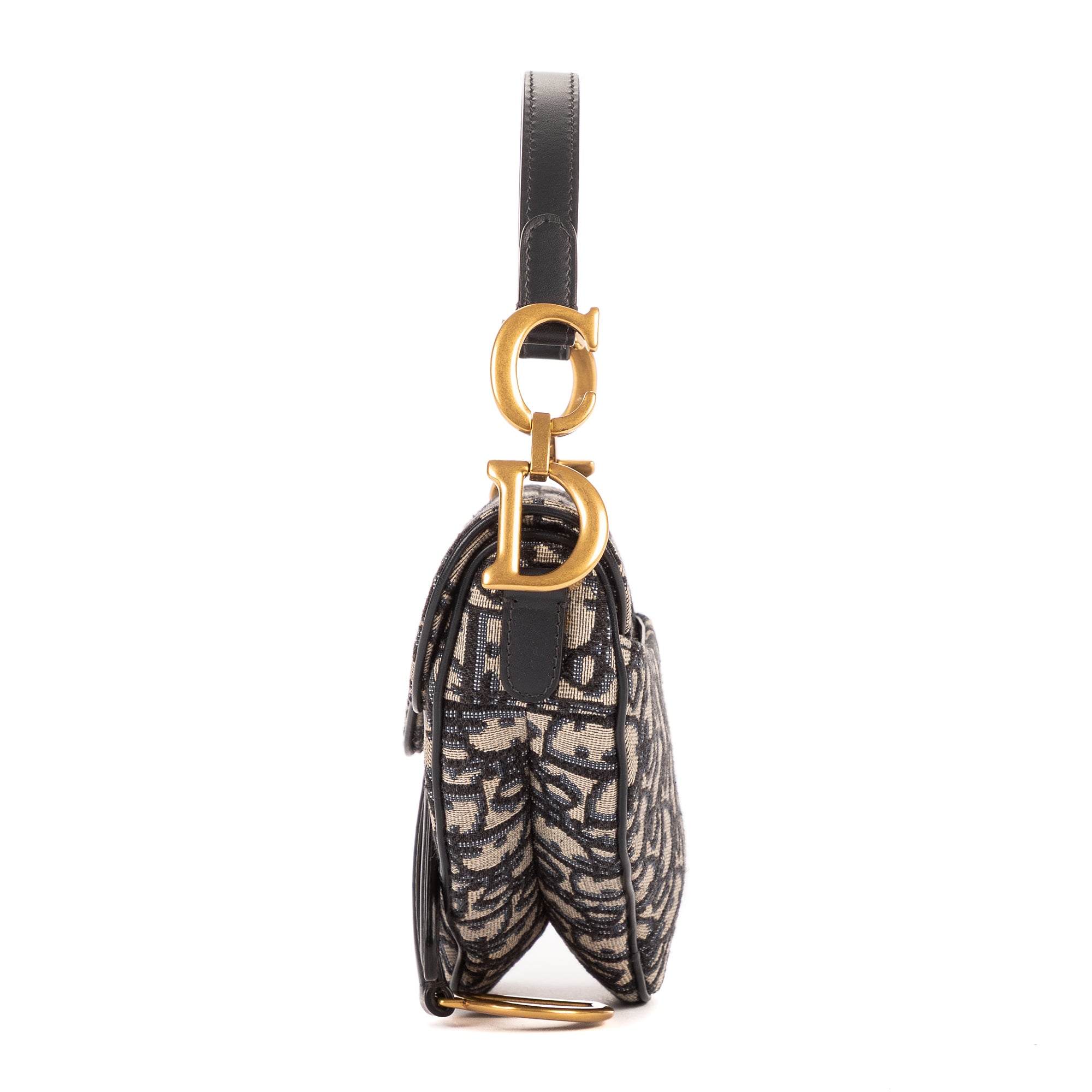Bolso de mano Oblique Saddle Mini lona Diorissimo Oblique azul marino