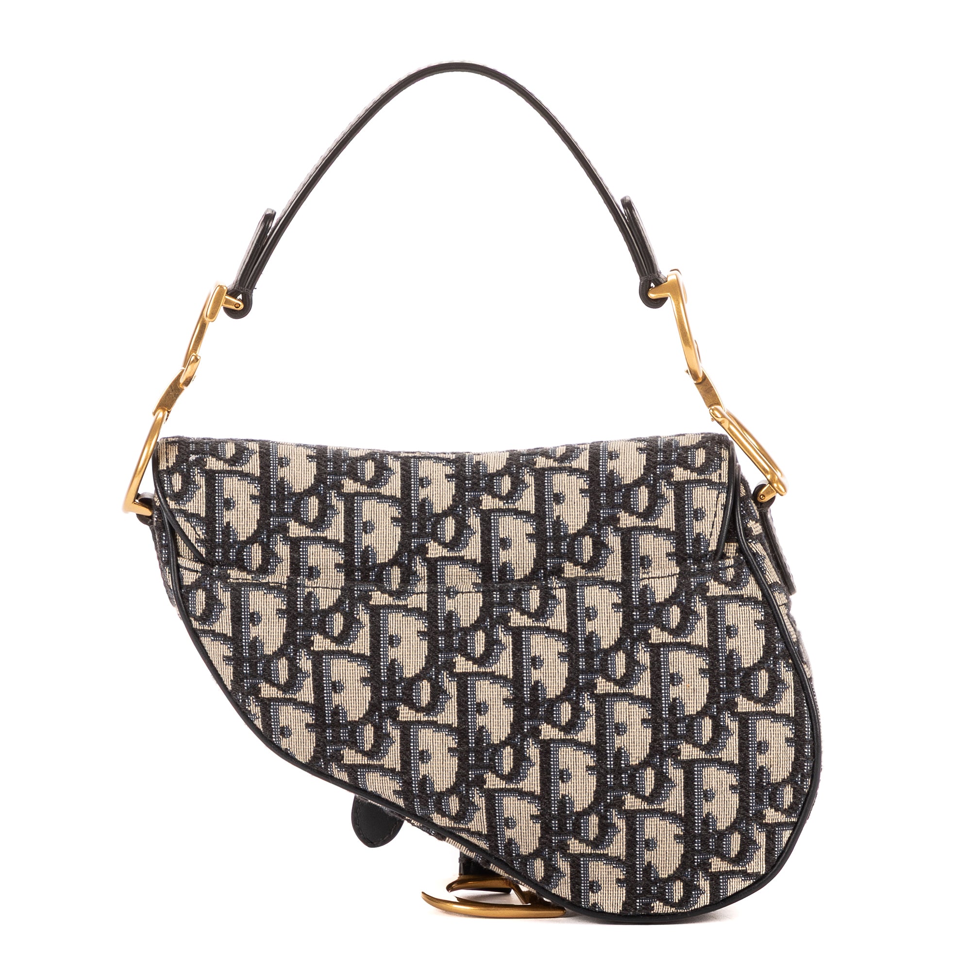 Bolso de mano Oblique Saddle Mini lona Diorissimo Oblique azul marino