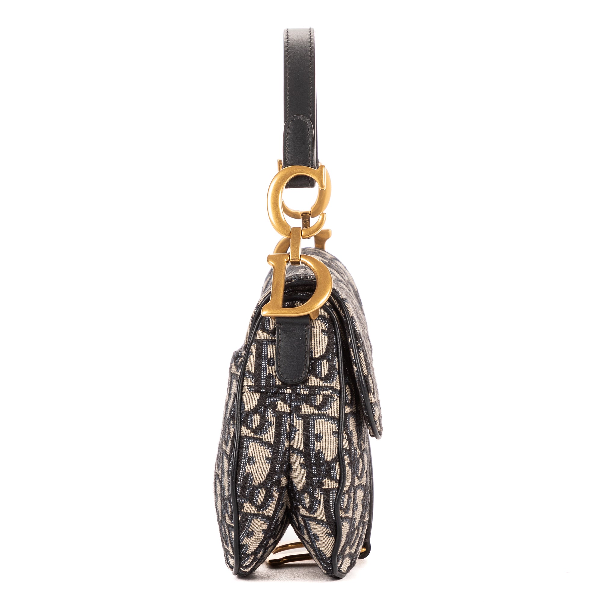 Bolso de mano Oblique Saddle Mini lona Diorissimo Oblique azul marino