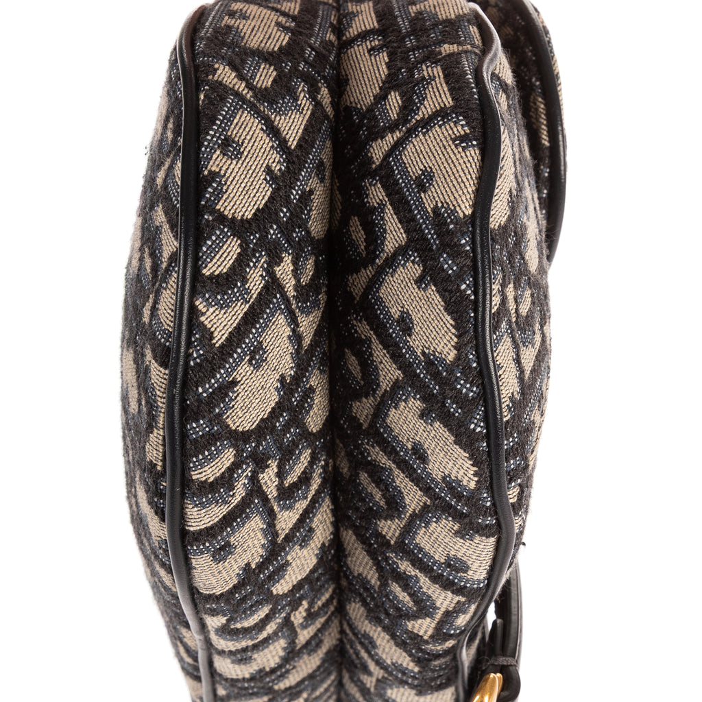 Bolso de mano Oblique Saddle Mini lona Diorissimo Oblique azul marino
