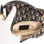 Bolso de mano Oblique Saddle Mini lona Diorissimo Oblique azul marino