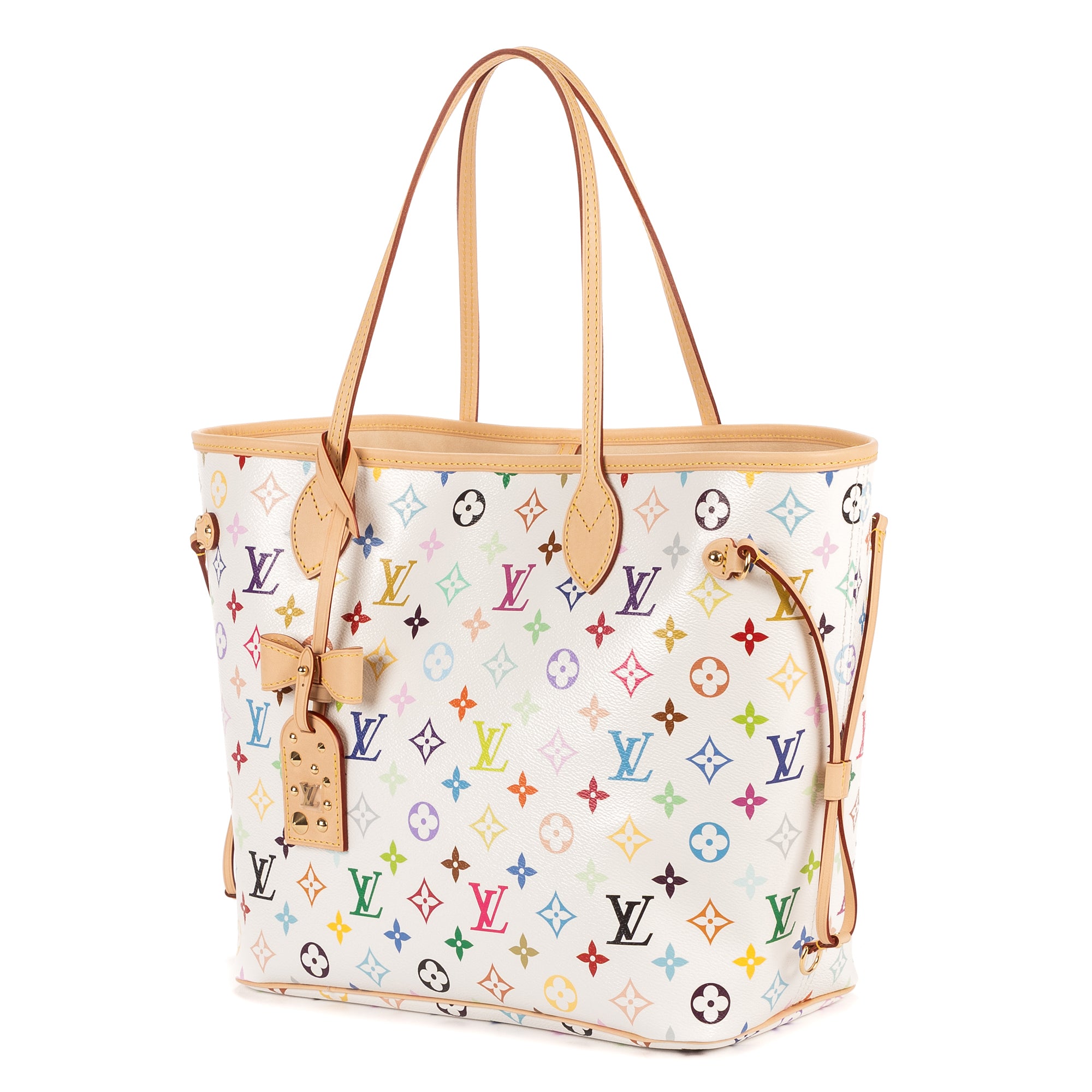 Shoulder Bag Ltd. Ed. LV x Takashi Murakami Neverfull MM MM White Multicolore Monogram Canvas