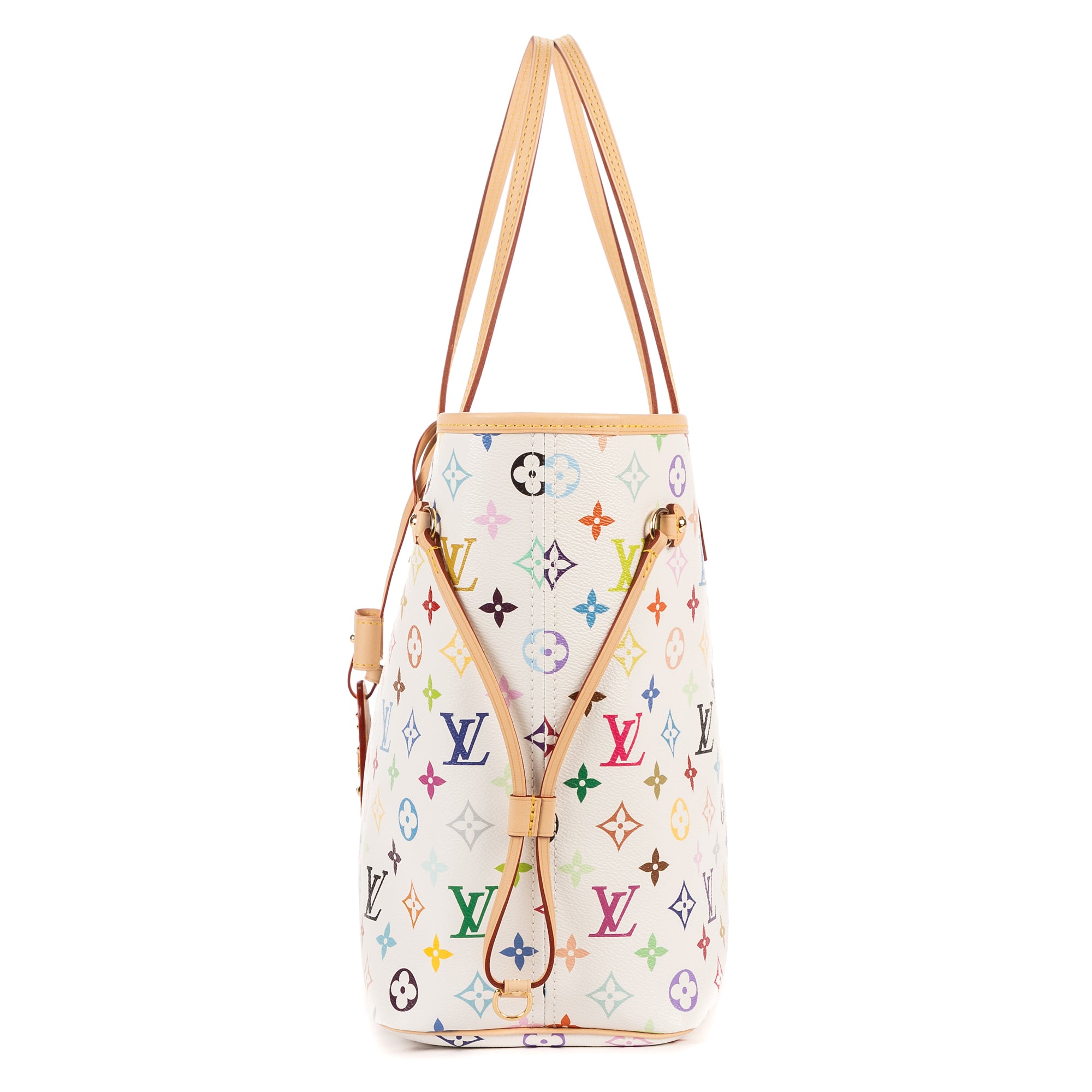 Shoulder Bag Ltd. Ed. LV x Takashi Murakami Neverfull MM MM White Multicolore Monogram Canvas