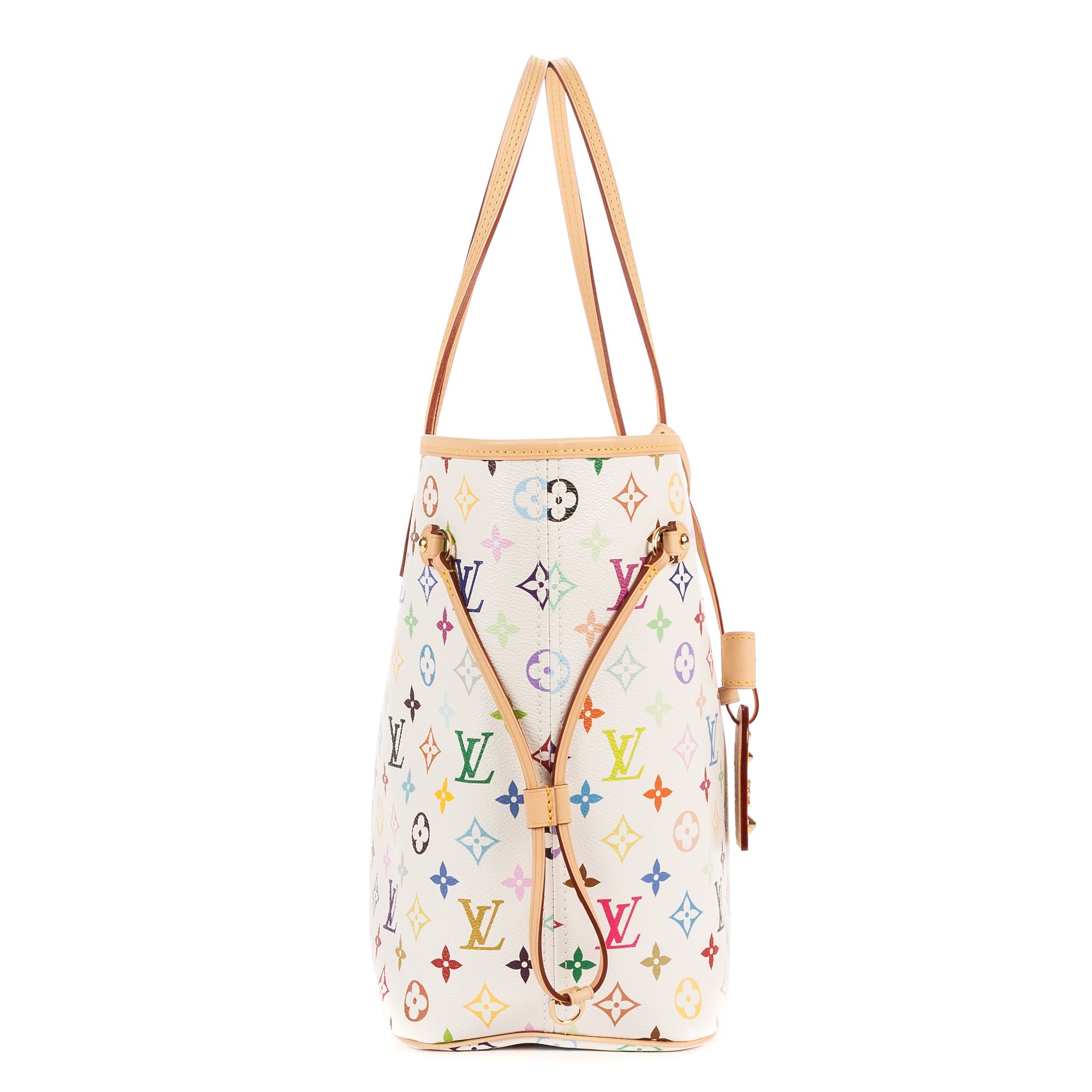 Shoulder Bag Ltd. Ed. LV x Takashi Murakami Neverfull MM MM White Multicolore Monogram Canvas