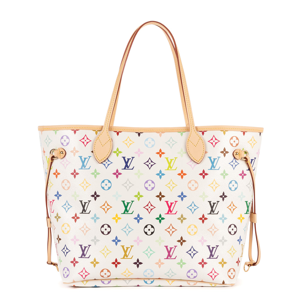 Shoulder Bag Ltd. Ed. LV x Takashi Murakami Neverfull MM MM White Multicolore Monogram Canvas