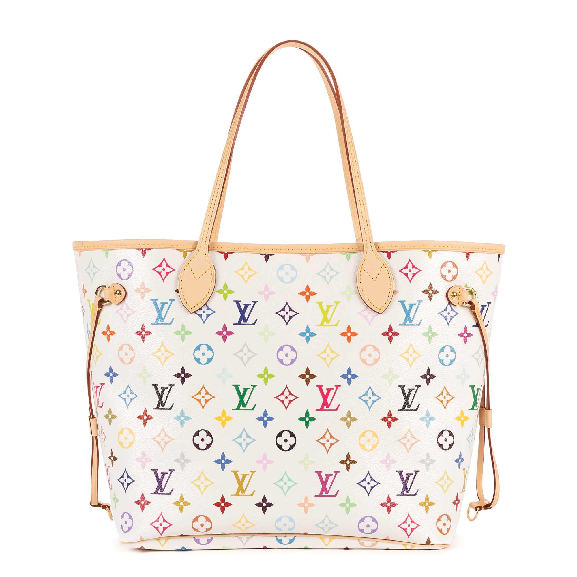 Shoulder Bag Ltd. Ed. LV x Takashi Murakami Neverfull MM MM White Multicolore Monogram Canvas