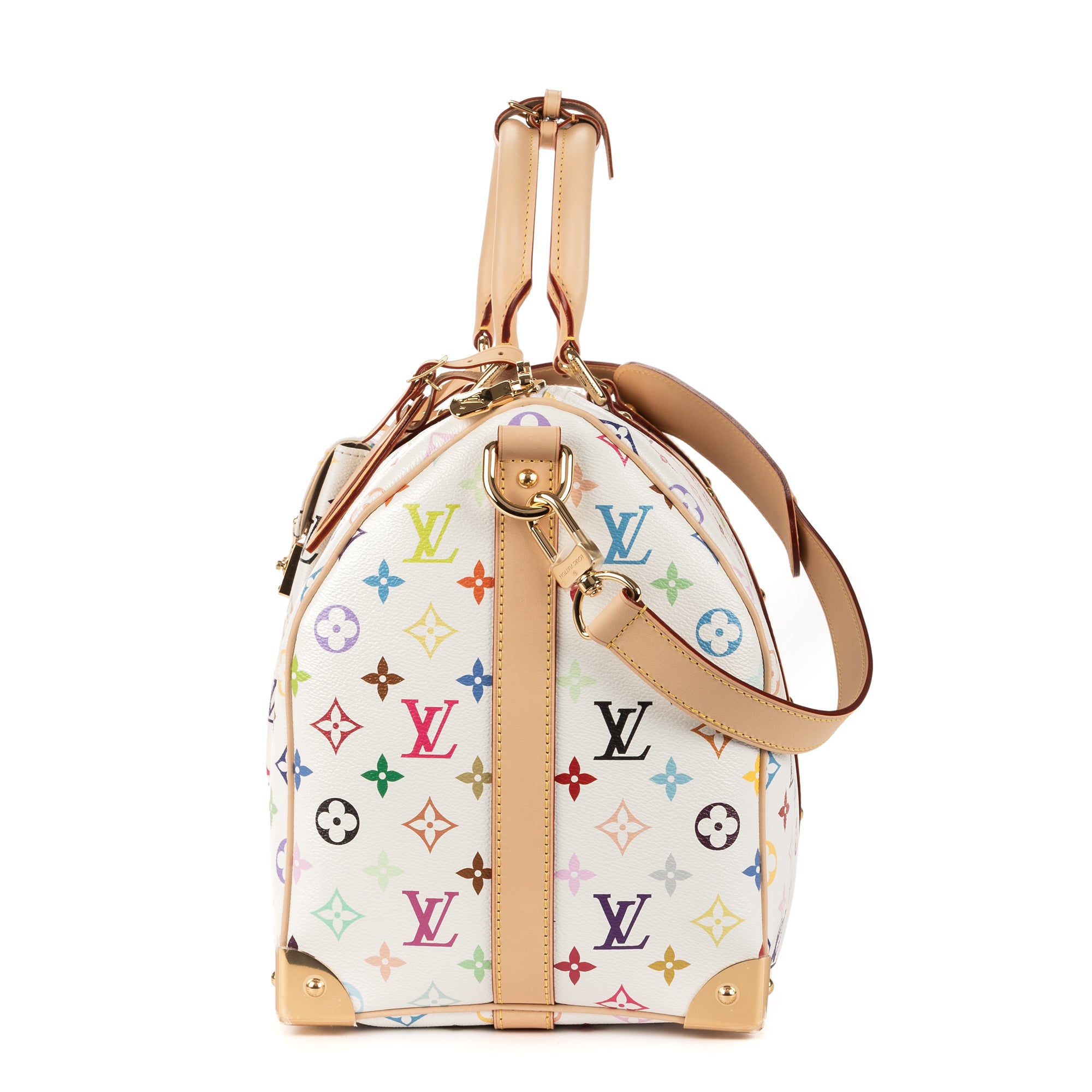 Bolsa de viaje Ed. Ltda. LV x Takashi Murakami Keepall Bandoulière 45 45 Lona Monogram Multicolor Blanca