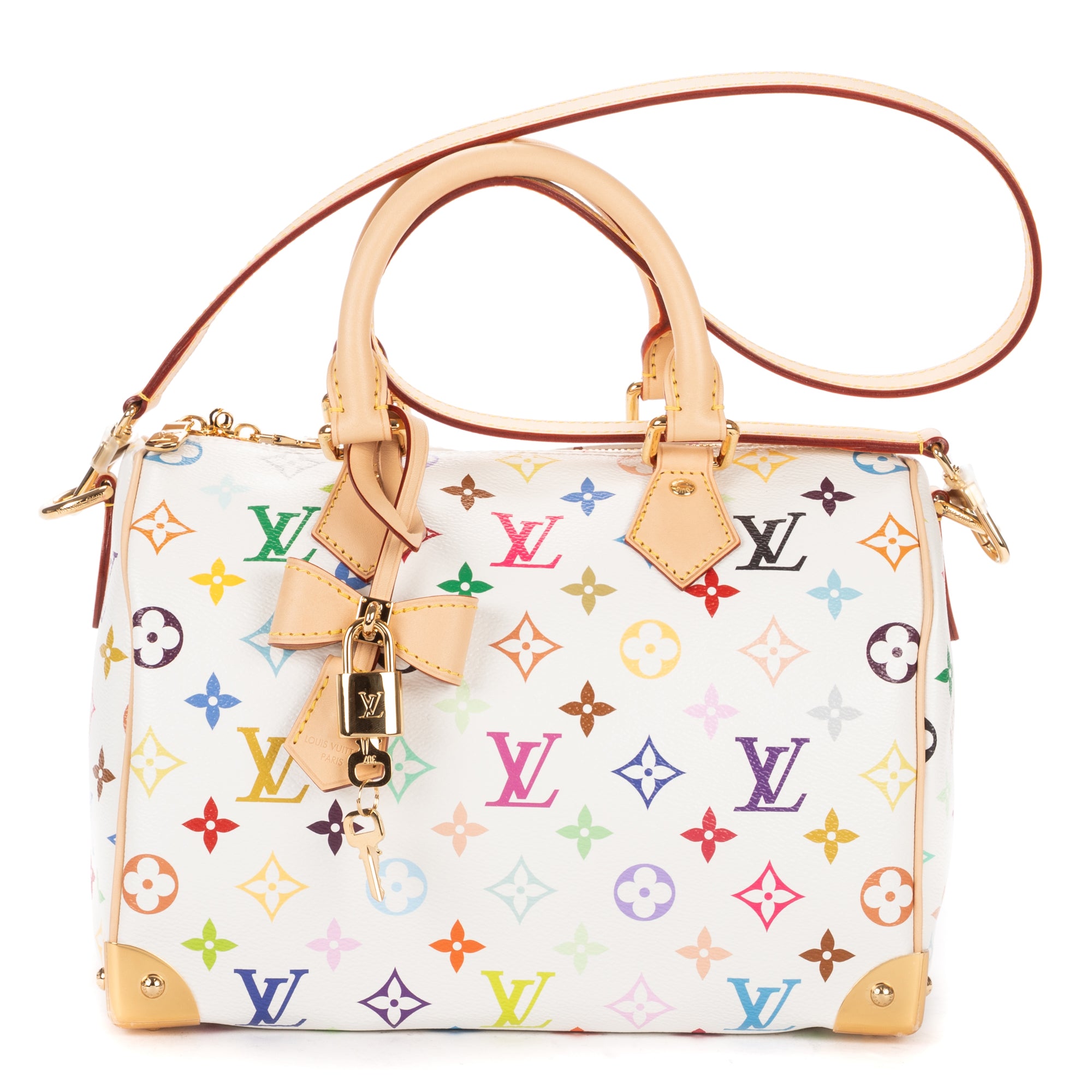 Crossbody Ltd. Ed. LV x Takashi Murakami Speedy Bandoulière 25 25 White Multicolore Monogram Canvas