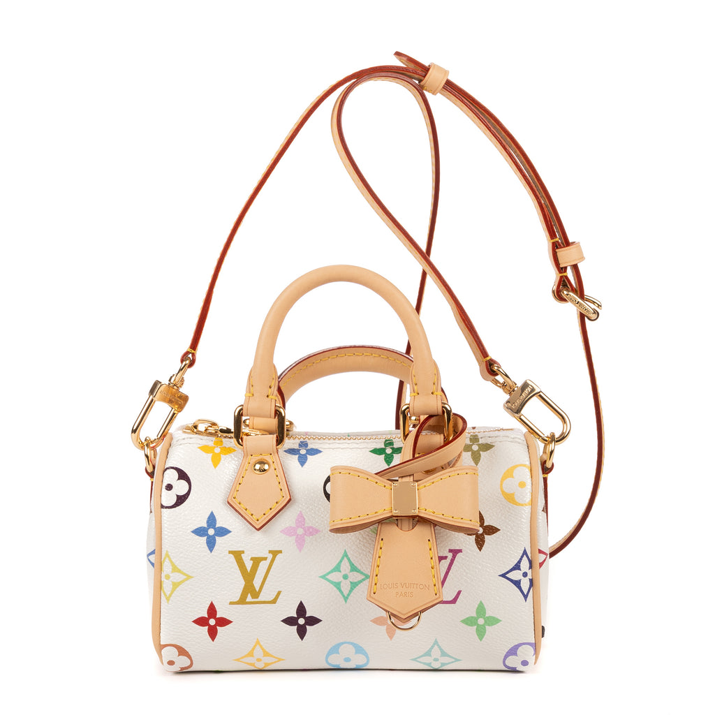 Crossbody Ltd. Ed. LV x Takashi Murakami Nano Speedy Nano White Multicolore Monogram Canvas