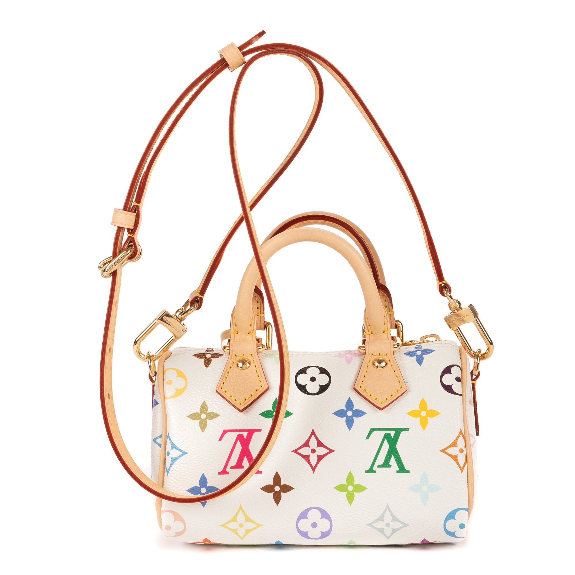 Crossbody Ltd. Ed. LV x Takashi Murakami Nano Speedy Nano White Multicolore Monogram Canvas
